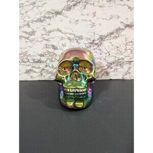 Iridescent Metallic Skull Decor